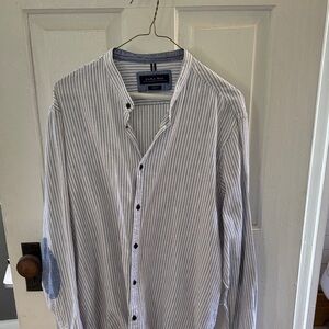 Zara White and Blue Striped Shirt